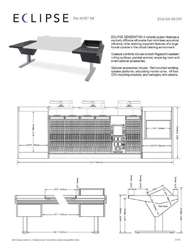 Argosy Eclipse for S6, 6 bucket wide, Desk Left, Rack Right, Black EPs, Black legs