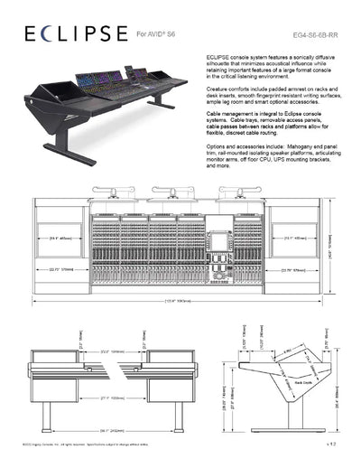 Argosy Eclipse for S6, 6 Bucket Wide, 8sp Rack Left & Right, Mahogany EPs, Black legs