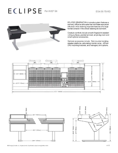 Argosy Eclipse for S6, 7 Bucket Wide, 8sp Rack Left, Desk Right, Mahogany EPs, Black legs