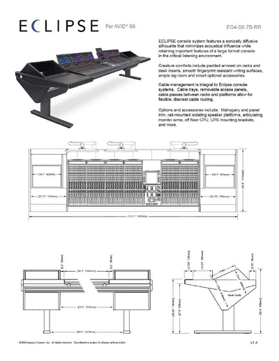 Argosy Eclipse for S6, 7 Bucket Wide, 8sp Rack Left & Right, Mahogany EPs, Black legs