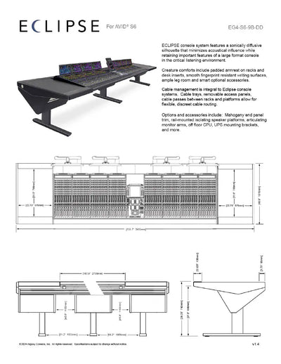Argosy Eclipse for S6, 9 bucket wide, Desk Left, Desk Right, Black EPs, Black legs