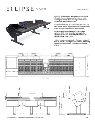 Argosy Eclipse for S6, 9 bucket wide, Rack Left, Desk Right, Black EPs, Black legs