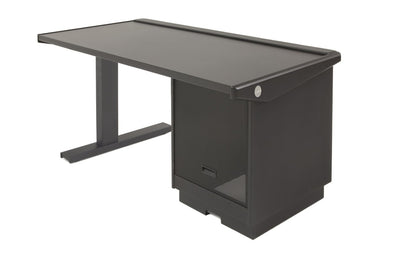 Argosy Eclipse Edit Desk w/Rack, Black EPS, Black leg