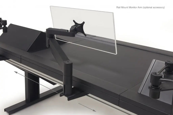 Eclipse Universal Workstation w/Rack Left & Right, 1260mm Center Desk, Black EPs, Black legs (4)