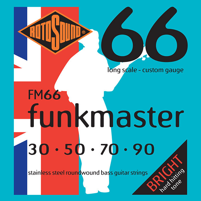 Rotosound Swing Bass 66 FM66 Stainless Steel 4-String Bass Strings (30-90) - Instrument Accessories