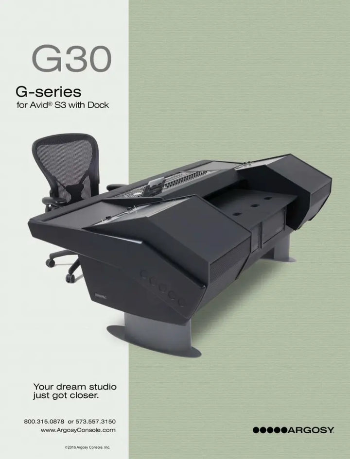 Argosy G30 for Avid S3 & Dock w/2 9 Space Racks, Black End Panels & Gunmetal Gray Legs