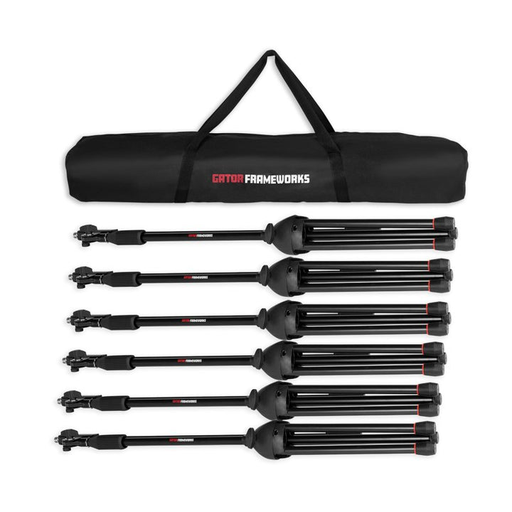Gator Gator GFW-MIC-6PACKBG 6-pack Microphone Boom Stands with Carry Bag