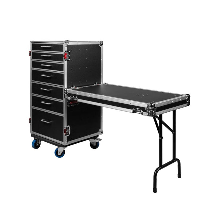 Gator Gator GTOUR-WORKST7 ATA Style Heavy Duty Case with 7 Drawers and Fold-Out Table