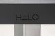 Argosy Halo Sit-Stand Desk, w/Mahogany Desk, Black End Panels, Silver Legs