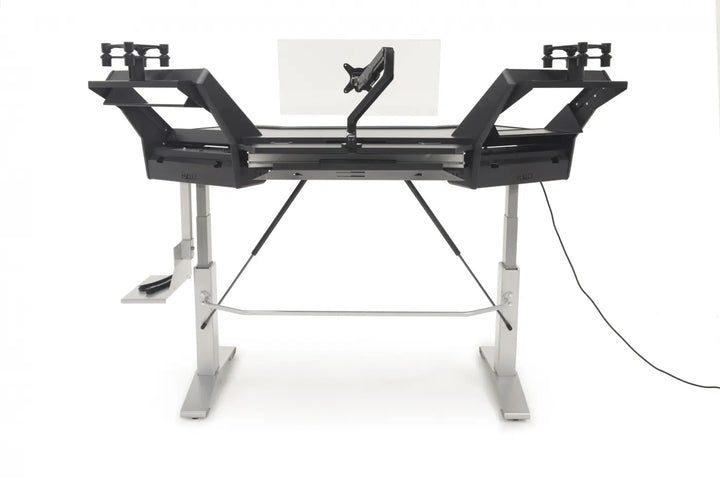 Argosy Halo Sit-Stand Ultimate-Halo,2 Shelves,Pr 160 SpeakerPlatforms,AccDrawer,D8 MonitorArm,CPU Shelf