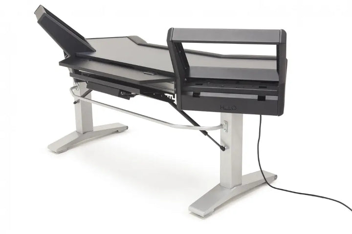 Argosy Halo Sit-Stand Desk w/Black Traceless Desktop