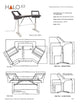 Argosy Halo Sit-Stand Ultimate-Halo,2 Shelves,Pr 160 SpeakerPlatforms,AccDrawer,D8 MonitorArm,CPU Shelf