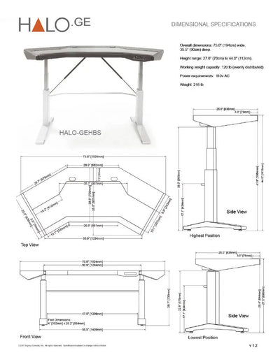 Argosy Halo G E Plus (Sit-Stand Halo G Mah, Accessory Tray, 2) D8 Monitor Arms)