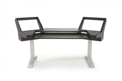 Argosy Halo Keyboard Desk w/Black End Panels and Silver Legs