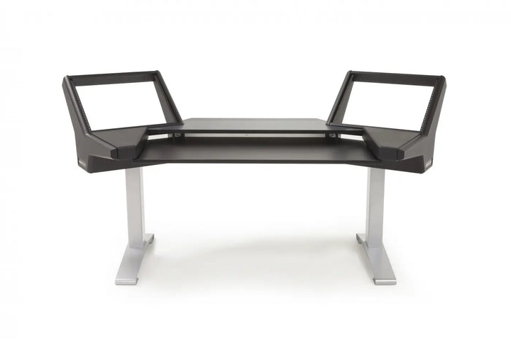 Argosy Halo Keyboard Desk w/Black End Panels and Silver Legs