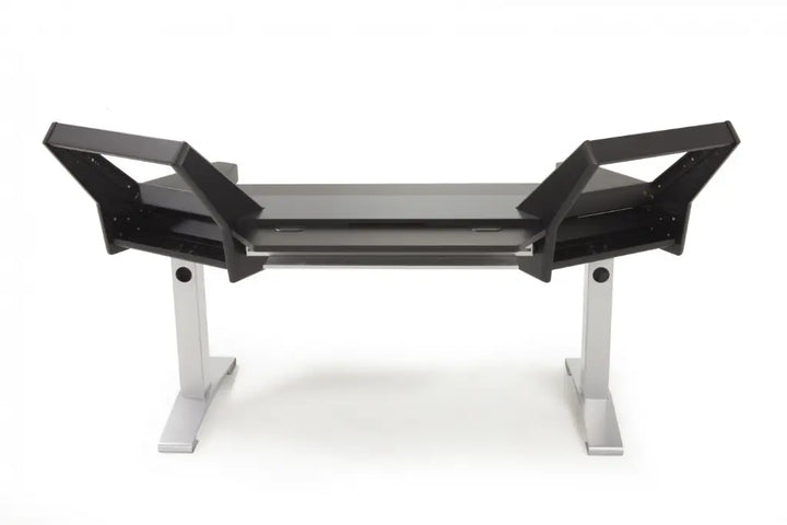 Argosy Halo Keyboard Desk w/Black End Panels and Silver Legs