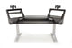 Argosy Halo Keyboard Plus Desk, 2 rack shelves, 160 Speaker Platforms, Black Top&Silver Legs