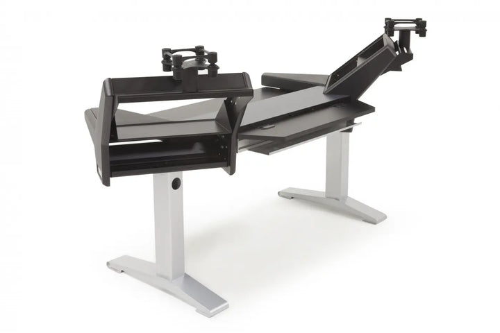 Argosy Halo Keyboard Plus Mahogany Workstation, 2 rack shelves, & Pair 160 Speaker Platforms