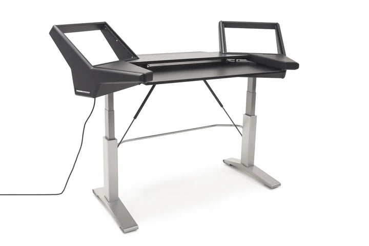 Argosy Halo Keyboard Sit-Stand Keyboard Desk, Silver Legs