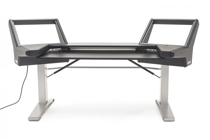 Argosy Halo Keyboard Sit-Stand Keyboard Desk, Silver Legs