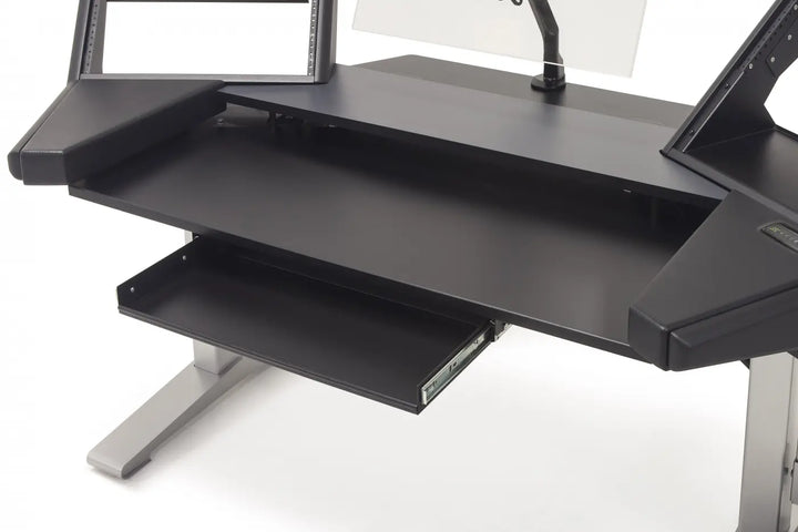 Argosy Halo K Sit-Stand Ultimate-HaloK Mah,2Shelves,Pr 160 SpkrPlatform,KybdTray,D8 MonitorArm, CPU Shelf