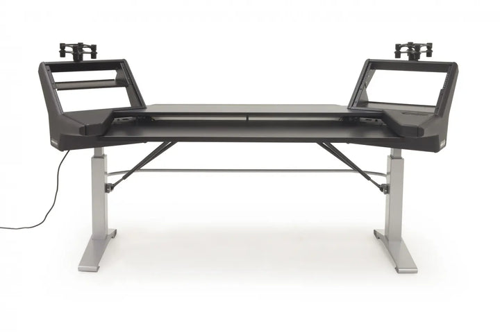 Argosy Halo K88 Sit-Stand with Mahogany Veneer Desktop, 2 Rack Shelves, & 160 Speaker Platforms