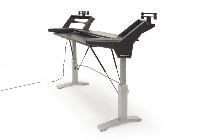 Argosy Halo K88 Sit-Stand with Mahogany Veneer Desktop, 2 Rack Shelves, & 160 Speaker Platforms
