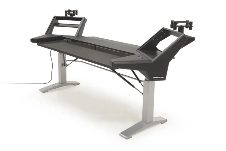 Argosy Halo K88 Sit-Stand with Mahogany Veneer Desktop, 2 Rack Shelves, & 160 Speaker Platforms