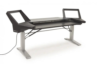 Argosy Halo Keyboard Sit-Stand Desk for 88 keys w/Black Eps, Silver Legs
