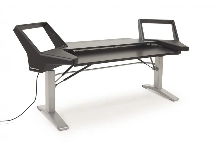 Argosy Halo Keyboard Sit-Stand Desk for 88 keys w/Black Eps, Silver Legs