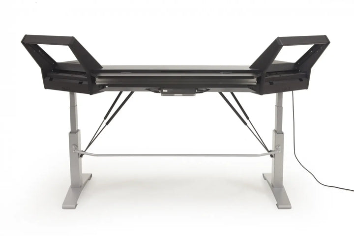 Argosy Halo Keyboard Sit-Stand Desk for 88 keys w/Black Eps, Silver Legs