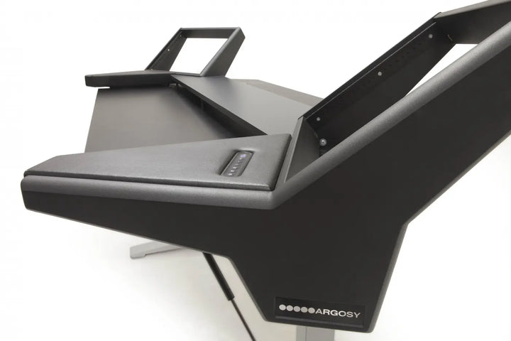 Argosy Halo Keyboard Sit-Stand Desk for 88 keys w/Black Eps, Silver Legs