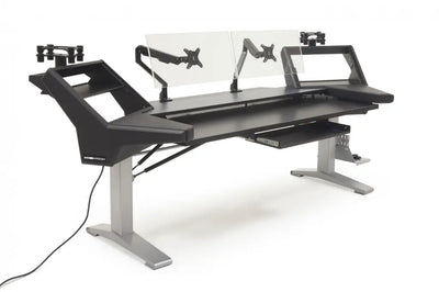 Argosy Halo K88 Sit-Stand Ultimate - Halo K88.E2, 2 Shelves, Pr 160 SpkrPlatform, KybdTray,2)D8 MonArms,CPU Shelf