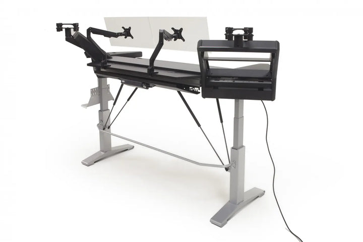 Argosy Halo K88 Sit-Stand Ultimate - Halo K88.E2, 2 Shelves, Pr 160 SpkrPlatform, KybdTray,2)D8 MonArms,CPU Shelf