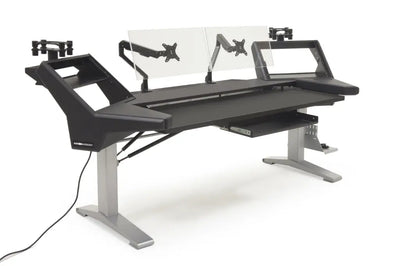 Argosy Halo K88 Sit-Stand Black Traceless Ultimate - Halo K88.E2, 2 Shelves, Pr 160 SpkrPlatform, KybdTray,2)D8 MonArms,CPU Shelf