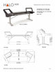 Argosy Halo Keyboard Desk for 88 Keys w/Black End Panels and Silver Legs