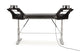 Argosy Halo 96.7" Wide Sit-Stand Plus, w/ Traceless Desktop (Fingerprint Resistant Black) 2 rack shelves, & Pair 160 Speaker Platforms