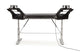 Argosy Halo 96.7" Wide Sit-Stand Plus, w/ Traceless Desktop (Fingerprint Resistant Black) 2 rack shelves, & Pair 160 Speaker Platforms