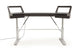 Argosy Halo 96.7" Wide Sit-Stand, w/Mahogany Desk, Black End Panels, Silver Legs