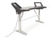 Argosy Halo 96.7" Wide Sit-Stand, w/Mahogany Desk, Black End Panels, Silver Legs