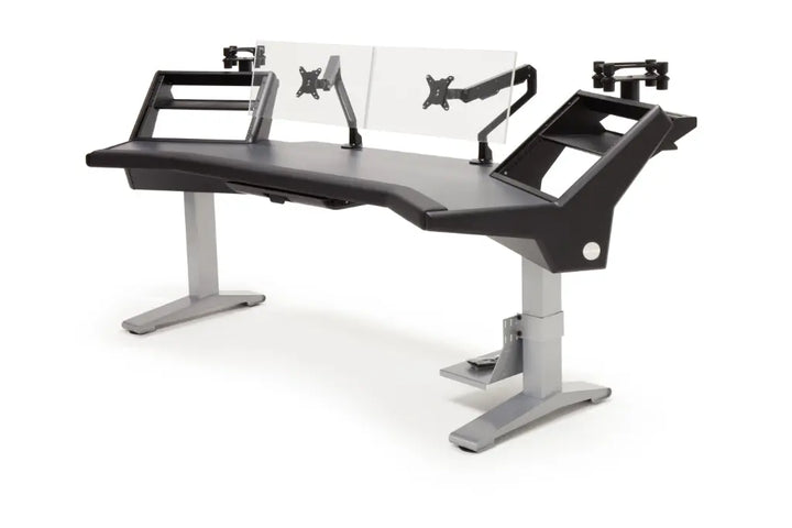 Argosy Halo 96.7" Wide Ultimate-w/Hautelink Desktop,2 Rack Shelves,Pair 160 Speaker Platforms,Accessory Drawer,2) D8 Monitor Arms, CPU Shelf