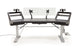 Argosy Halo 96.7" Wide Sit-Stand Ultimate-Halo with Mahogany Desk Surface,2 Rack Shelves,Pair 160 Speaker Platforms,Accessory Drawer,2) D8 MonitorArm, CPU Shelf