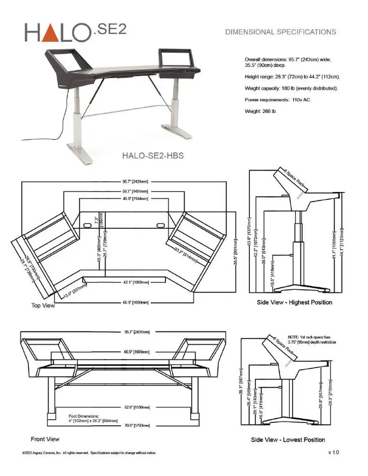 Argosy Halo 96.7" Wide Sit-Stand Workstation w/Hautelink Desktop
