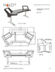 Argosy Halo 96.7" Wide Workstation w/Mahogany Veneer Desktop