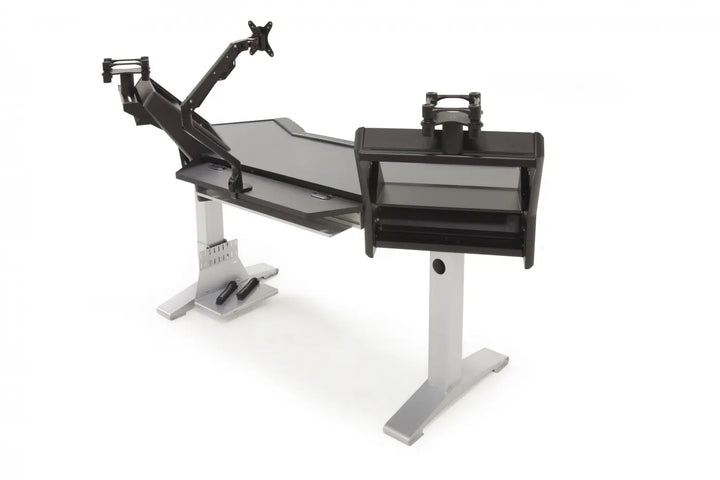 Argosy Halo Ultimate-Halo,2 Shelves,Pr. 160 Speaker Platforms,Accessory Drawer,D8 Monitor Arm, CPU Shelf