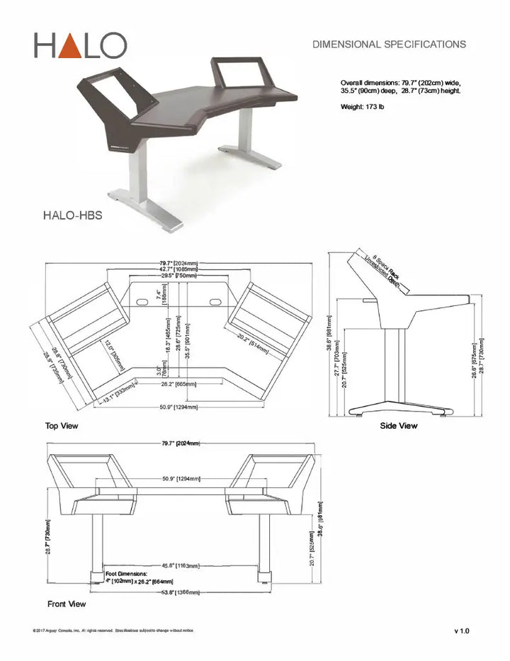Argosy Halo Plus, w/Black Traceless desktop, 2 rack shelves & Pair 160 Speaker Platforms