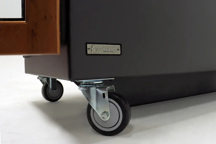 Argosy IsoBox PRO 12RU, Black Satin on Oak Trim, with Black Traceless Top, Left Door Swing