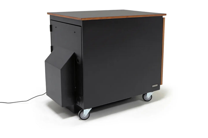 Argosy IsoBox PRO 12RU, Black Satin on Oak Trim, with Black Traceless Top, Left Door Swing