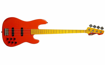 Markbass MB GV 4 Gloxy 4-String Electric Bass (Fiesta Red, Maple Fingerboard)