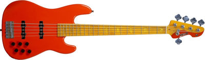 Markbass MB GV 5 Gloxy 5-String Electric Bass (Fiesta Red, Maple Fingerboard)